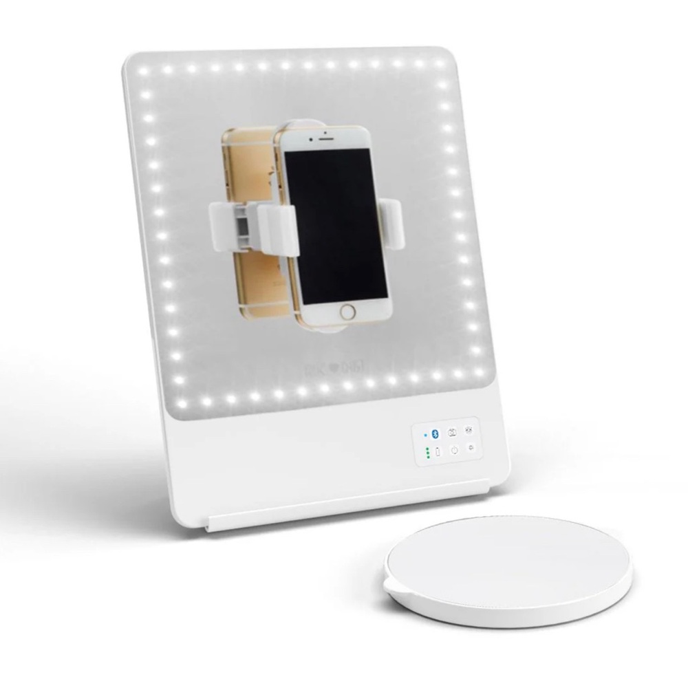 Skinny LED Travel Mirror with Bluetooth and Case